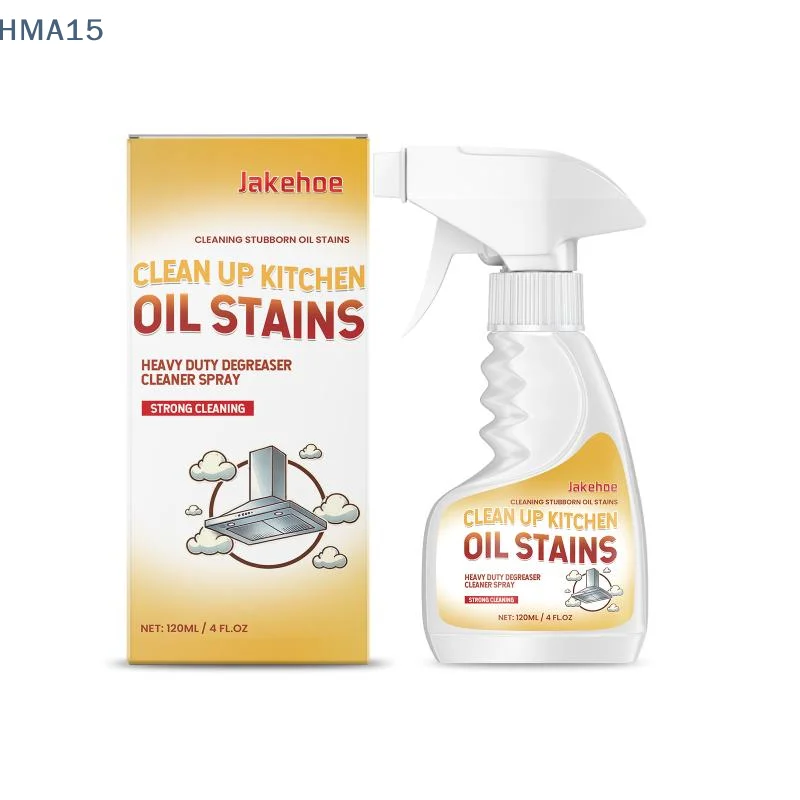 

[H]Jakehoe 120ml Grease Remover Powerful Kitchen Degreaser Spray Stainless Steel Hoods Cooktop Cleaner Oil Stain Dissolver