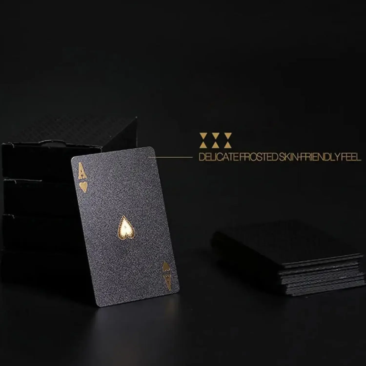 Black Gold Foil Poker Playing Card Black Playing Cards 54 Sheet Waterproof Deck Cards Black Poker Cards Magic Tricks Props Magia