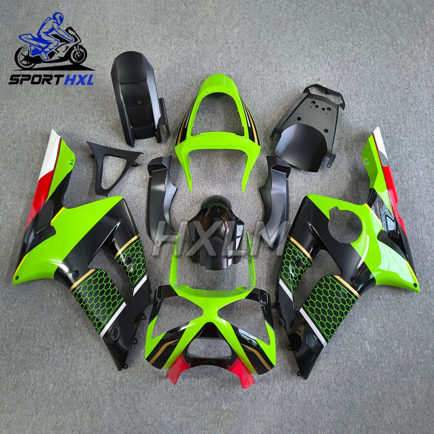 For Kawasaki ZX6R 636 ZX-6R 2003 2004 Motorcycle Plastic Shell Fairing Bodywork Set ZX636 ZX-6R ZX 6R 03 04 Green, Black, White