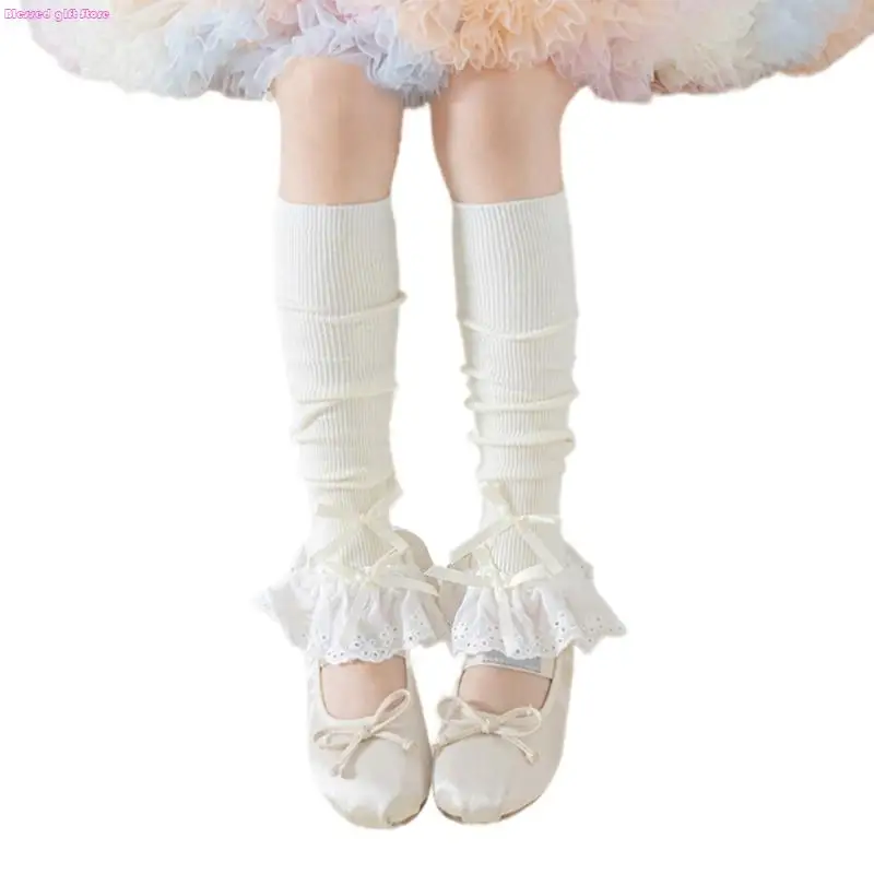 D0JC Sweet Lace Socks for Children Ages 3-13 Years for Parties and Everyday Wear Lovely Girls Socks Sleeve Stackable