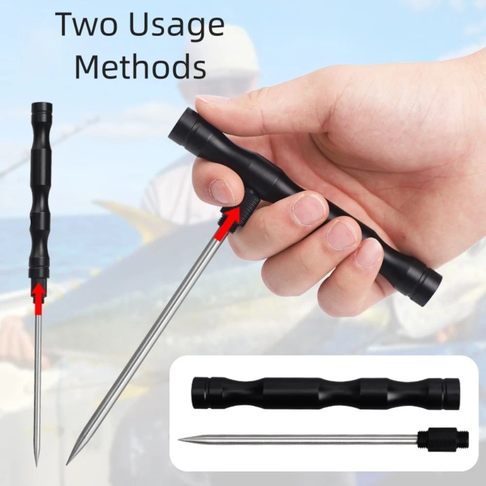 الفولاذ المقاوم للصدأ إبرة سبائك الألومنيوم الحد من ضغط الهواء أداة تنفيس الأسماك أداة انفصال صيد السمك أدوات ثنائية الغرض #1