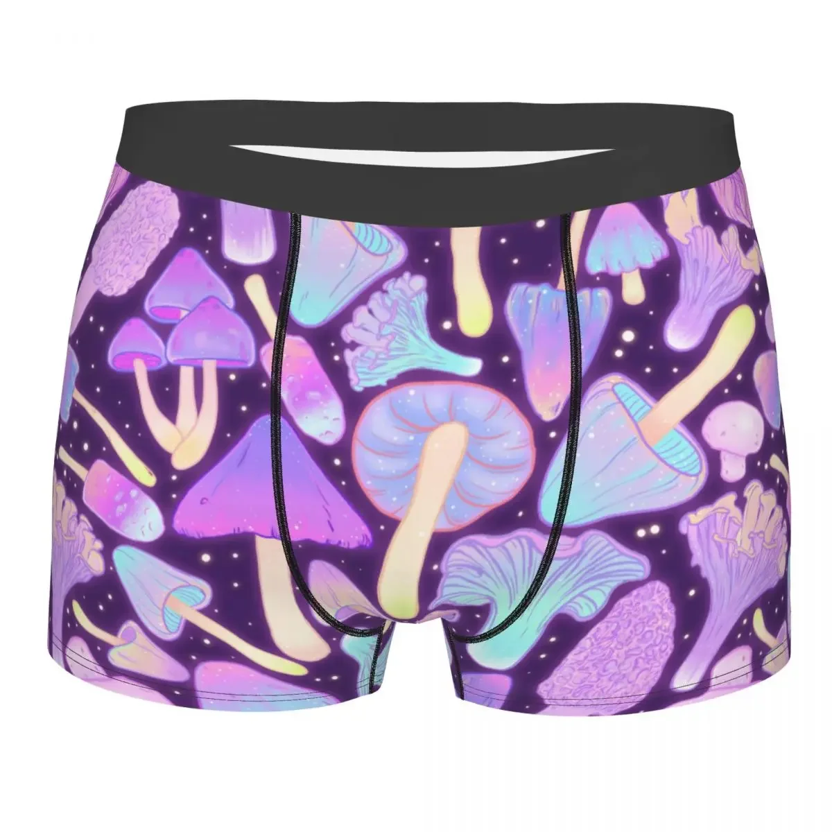 Men Psychedelic Mushroom Underwear Funny Boxer Briefs Shorts Panties Male Breathable Underpants Plus Size