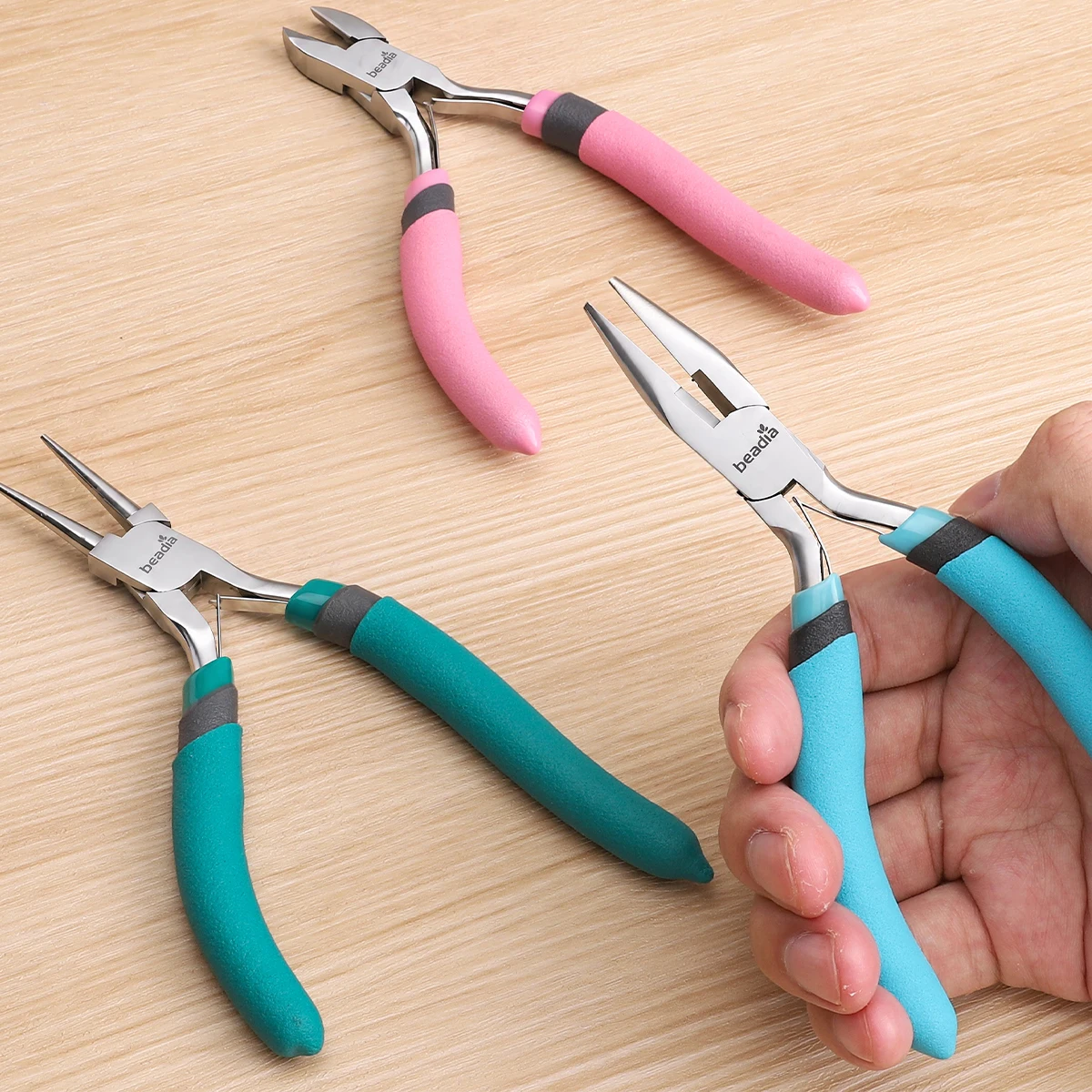 1pc Jewelry Plier Gun Shaped Diagonal Plier Pointed Nose Pliers Double Round Pliers DIY Ring Jewelry Hook Pliers Jewelry Making