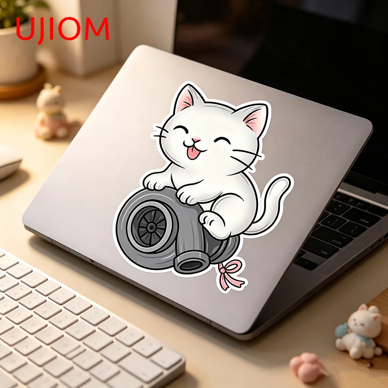 UJIOM The hair dryer cat on the computer Wall Sticker vestibulec cupboard personality Waterproof Decal large wall decoration
