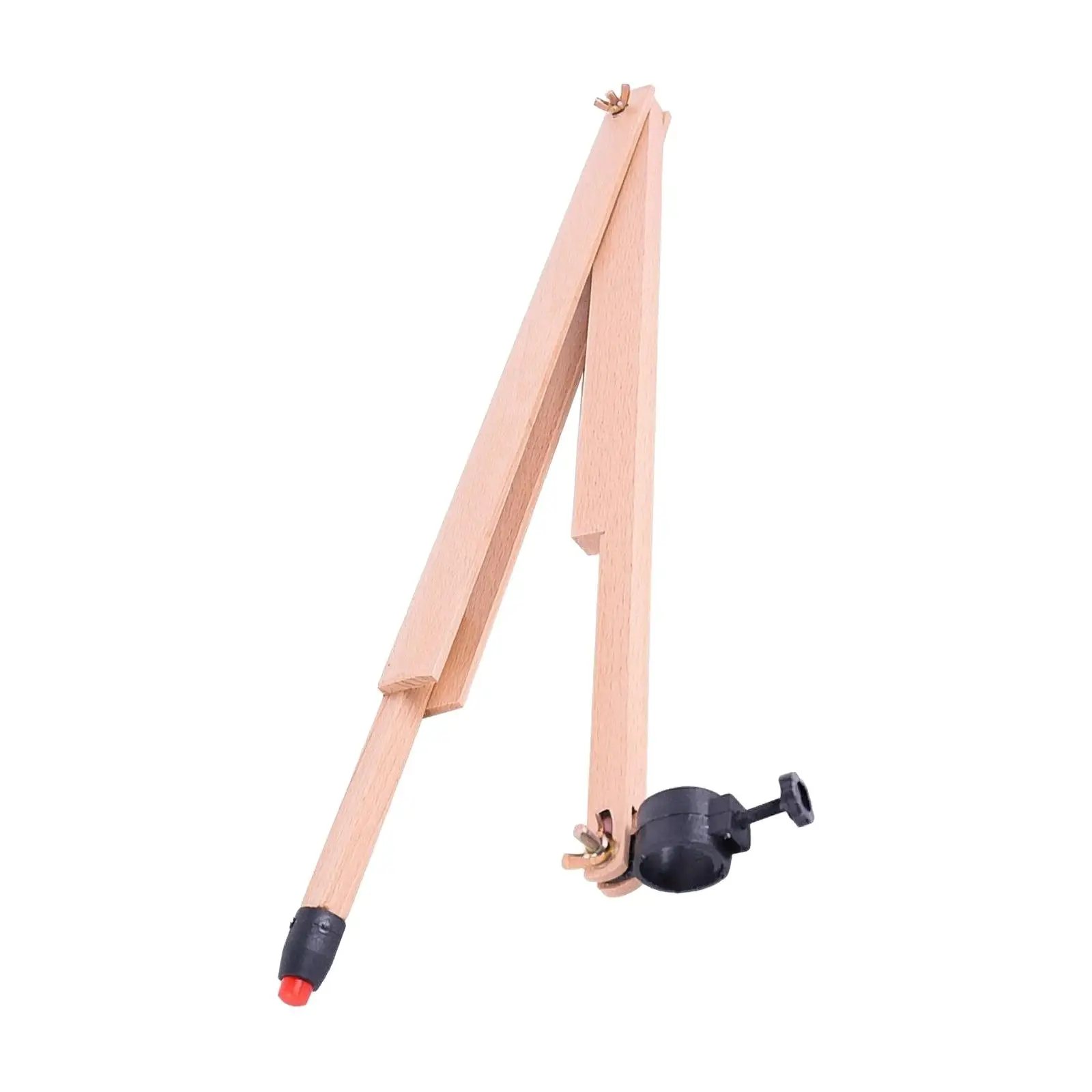 Wooden Drafting Compass Teaching Ruler for Geometry Class with Pencil Holder and Graduated Wood Construction for School
