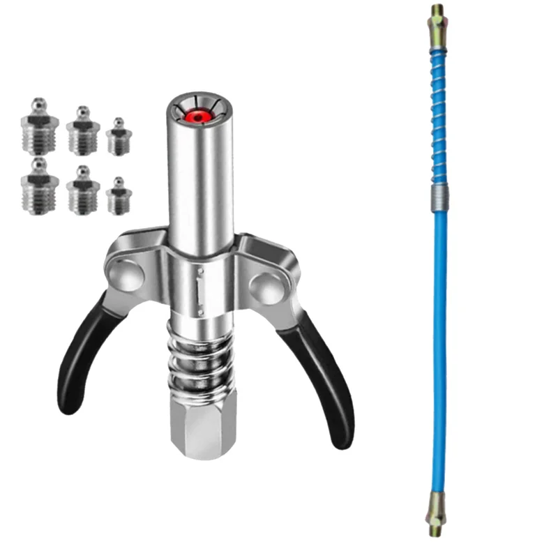 

НОВИНКА-сверхмощная быстроразъемная смазочная муфта, металлическая муфта для смазки NPTI/8 10000 фунтов на квадратный дюйм, два нажатия, легко масляный инжектор для смазки