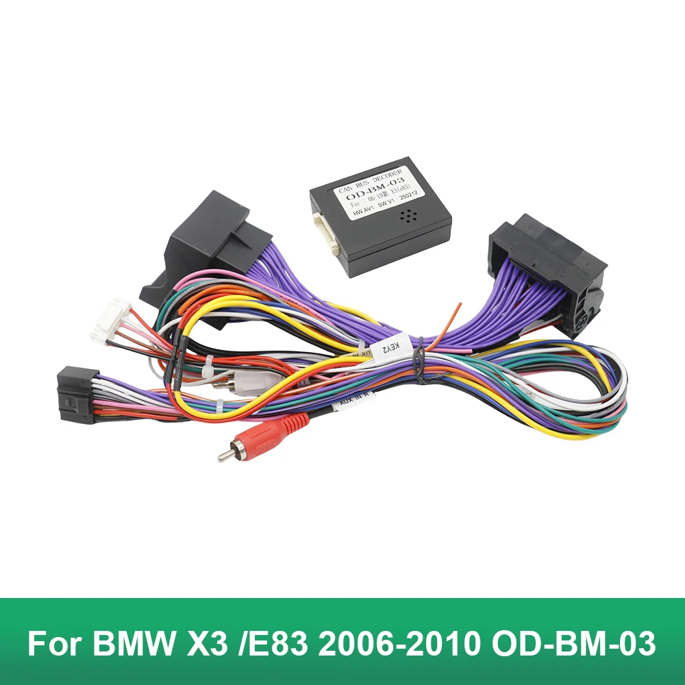

16-контактный жгут проводов питания для BMW X3 E83 2006-2010 Android, автомобильный радиоприемник, стерео, автомобильные аксессуары, адаптер Canbus Box, декодер
