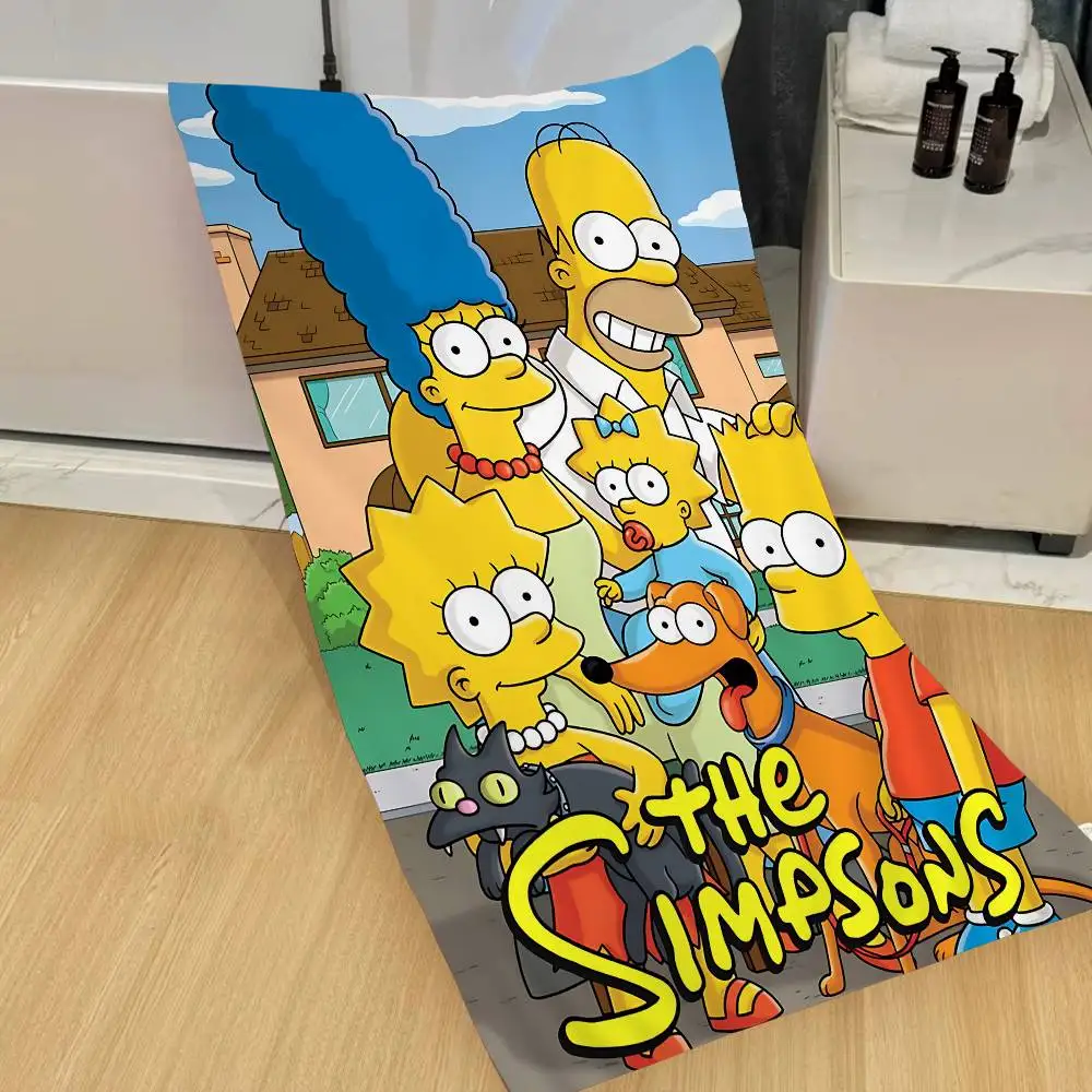 Adult Animation S-Simpsons Microfiber Blanket Quick Drying Beach Towels Oversized Printing Super Absorbent Pool Towel Blanket