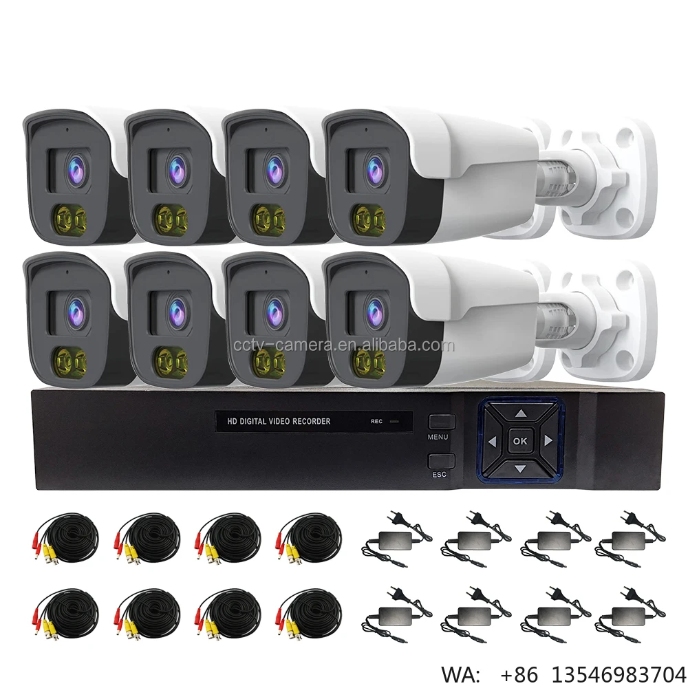 

Factory Price Surveillance Waterproof Camera 1080p AHD CCTV DVR KIT 8CH With Network Cable and Power Supply Included