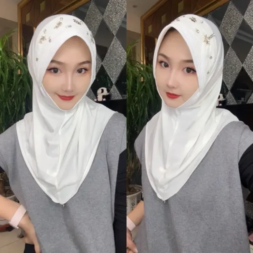 Isamic Brand Trendy Shawls Muslim Sweet Girls Scarf Soft Hijab Hat