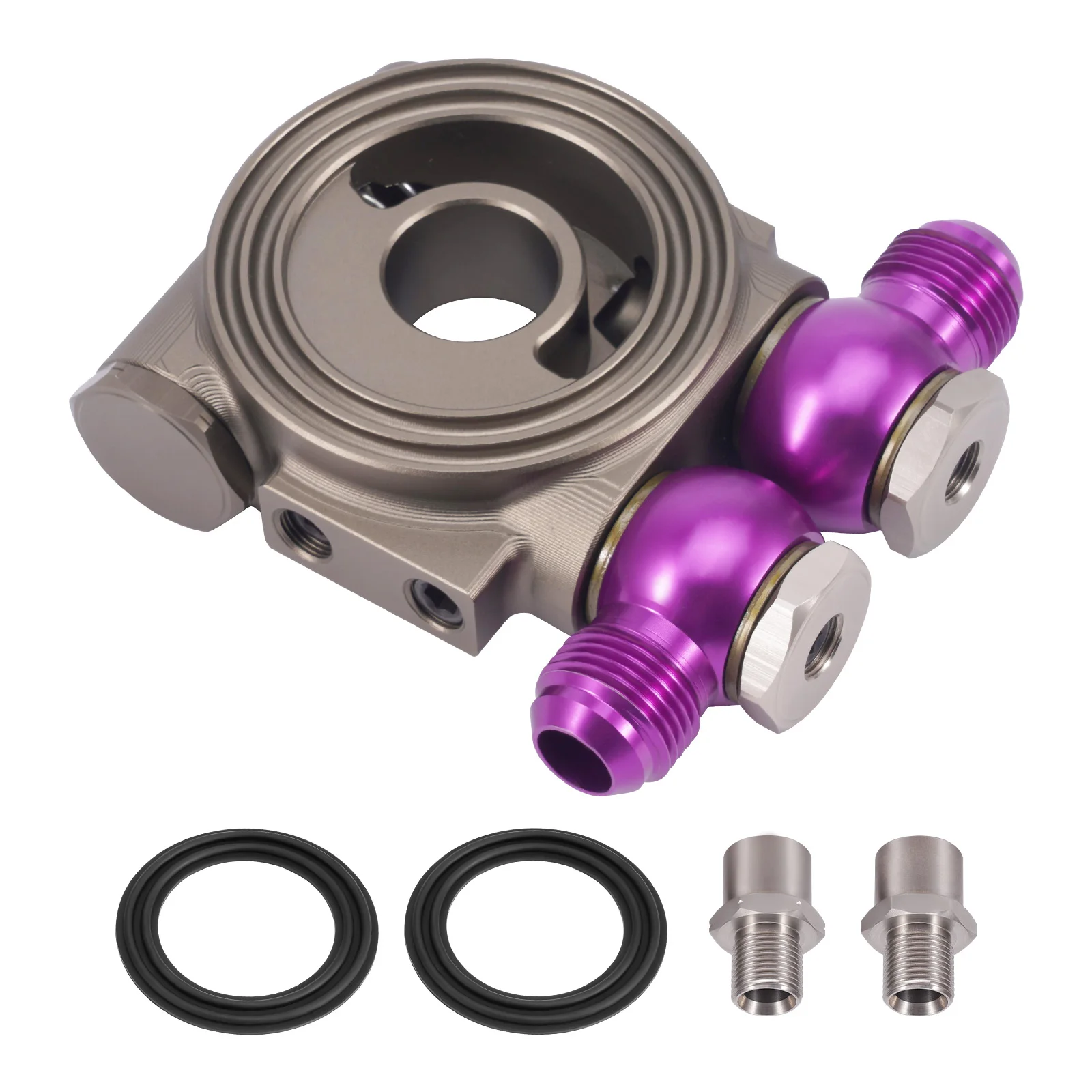 

Universal Oil Cooler Filter Sandwich adapter 360° Rotatable Thermostat AN10 New