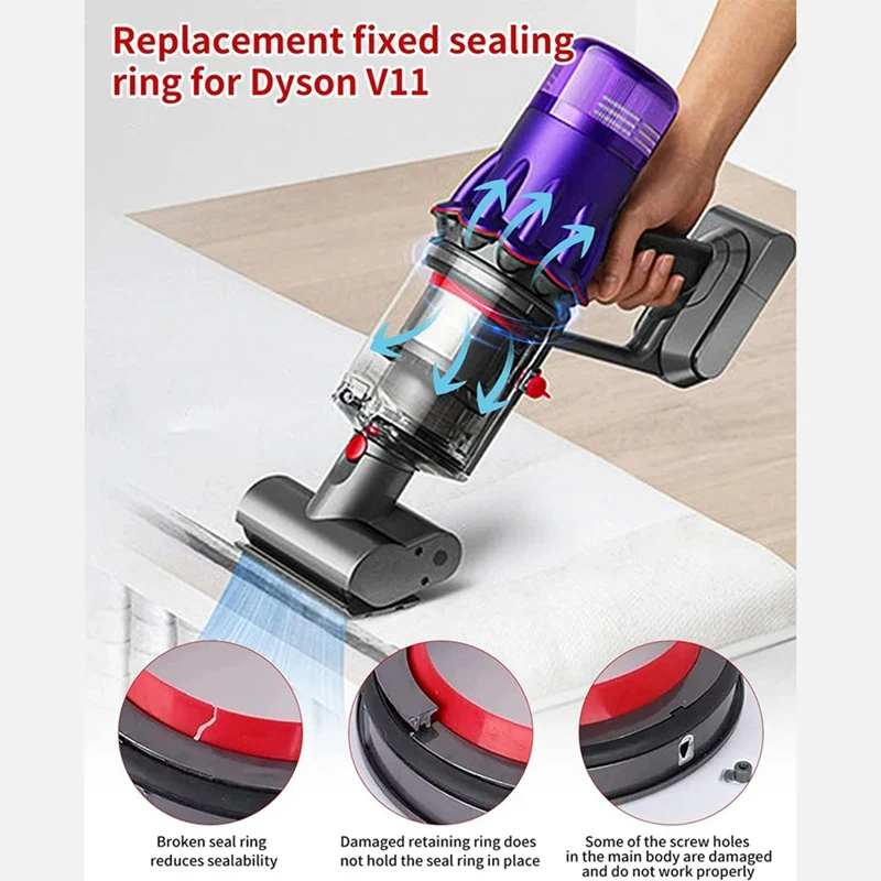 คอนเทนเนอร์ฝุ่นด้านบนคงที่แหวนปิดผนึกสําหรับ Dyson V11 V15 SV14 SV15 SV22 เครื่องดูดฝุ่นซ่อมอุปกรณ์เสริม