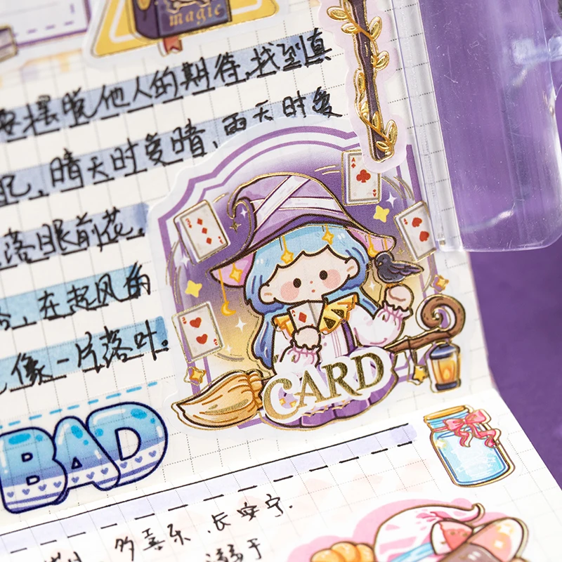 Pegatinas de estampado dorado, lote de 4 unidades, Seven, Magic Gathering