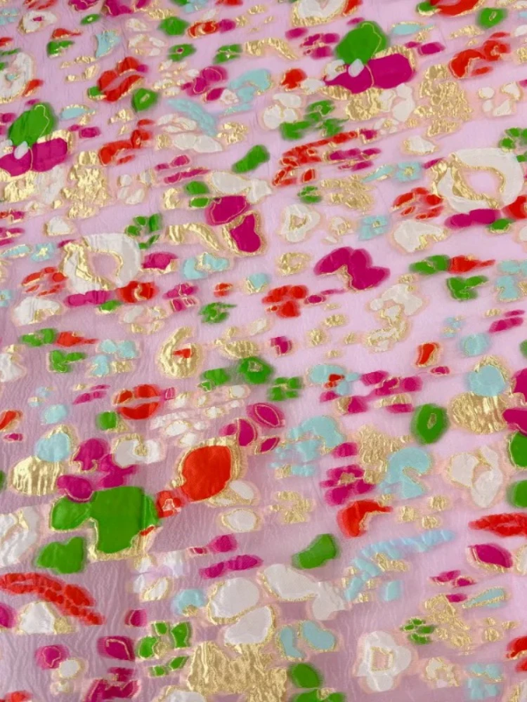 

Красочная металлическая проволока, жаккардовая ткань из органзы, прозрачное свадебное платье, модная одежда, дизайнерские ткани для шитья своими руками