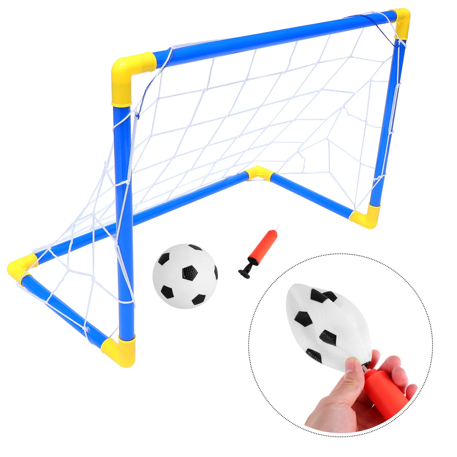 

60Cm Assembly Soccer Gate For Kids Foldable Portable Football Net Outdoor Sports Children Soccer Goal Blue