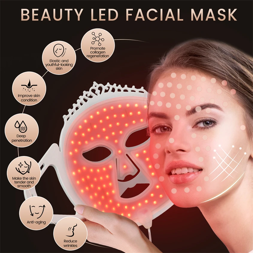 Phototherapy 7 Colors LED Facial Mask LED Facial Mask Professional Face Mask Skin Care LED Reduces Wrinkles Beauty Devices