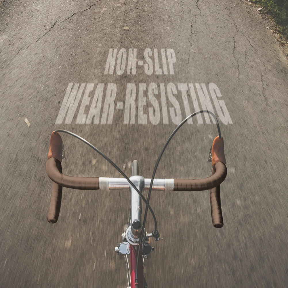 حزام مقود الدراجة الناعم القابل للتنفس، غير قابل للانزلاق، بني لركوب الدراجات، مقبض MTB، حزام إسفنجي لمقود الدراجة