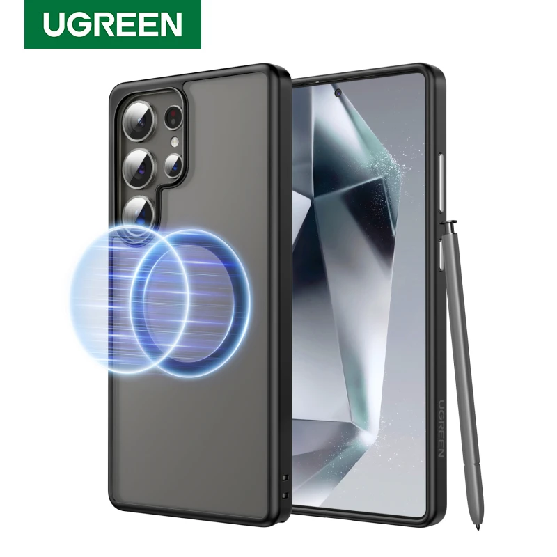 UGREEN For Samsung S25 Ultra 2025 Magnetic Case Clear/Black Hard Back Cover Cases for Samsung SamsungGalaxyS25