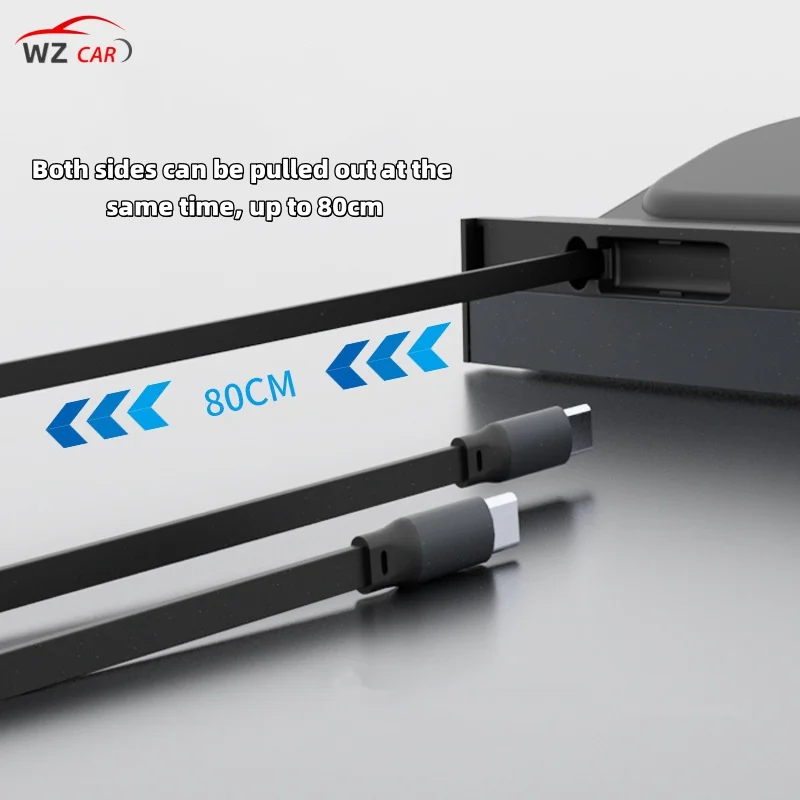 Hub Docking Station สําหรับ Tesla รุ่น 3/Y Central Control Docking Station พร้อมสายเคเบิลแบบพับเก็บได้ Fast Charger พอร์ต USB
