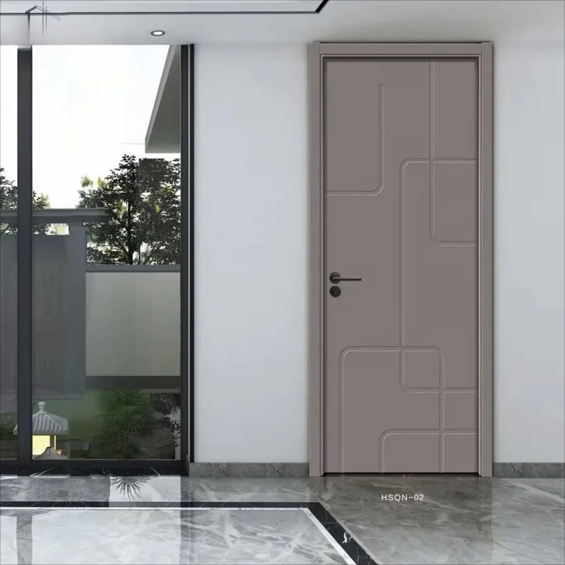 

Wood plastic door environmentally friendly paint wooden door fireproof waterproof ant-proof hotel interior door