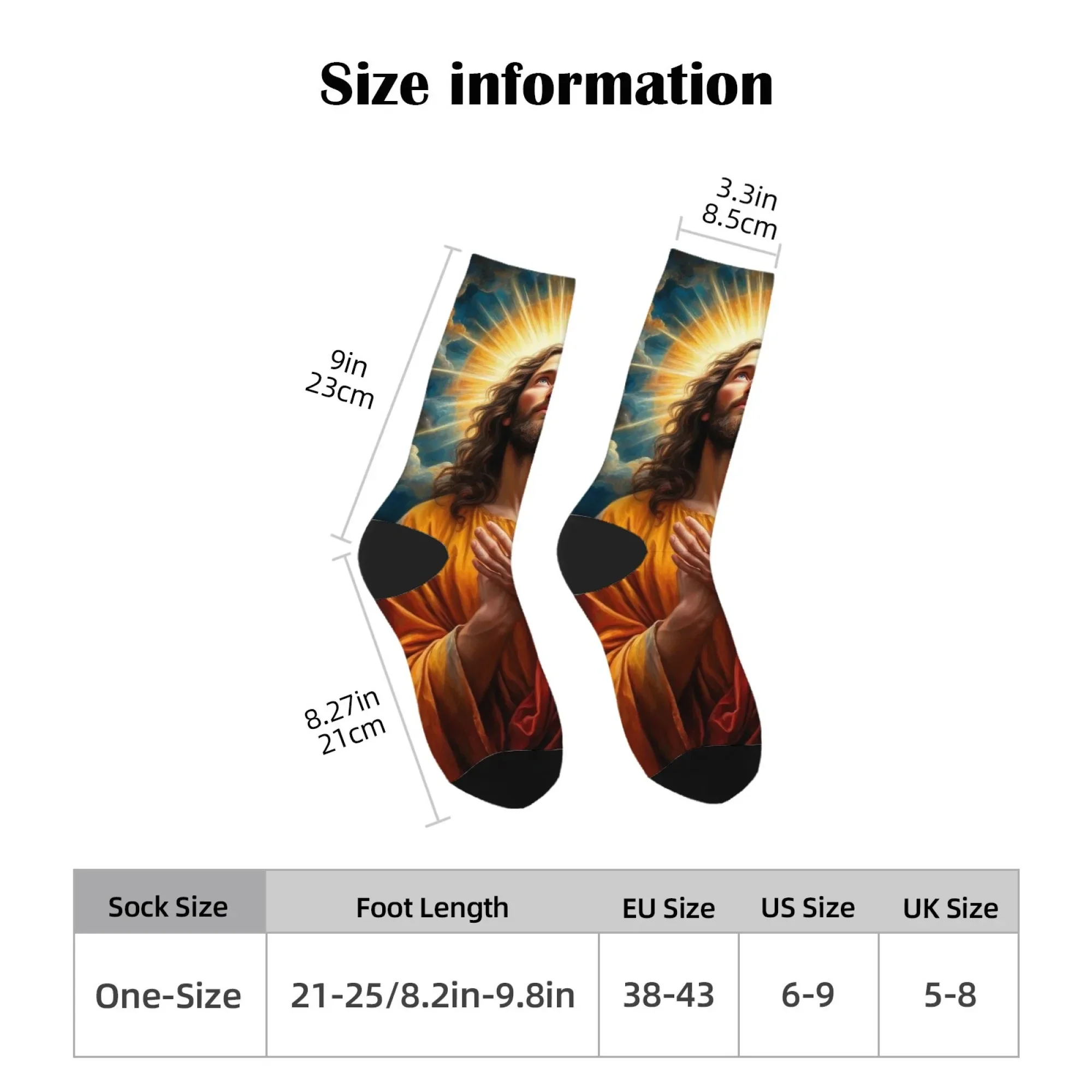 Jezus Christus Art Nieuwigheid Herensokken Retro Stijl Casual Mode Sokken Feestviering Cadeau Zachte Comfortabele Ademende Sokken