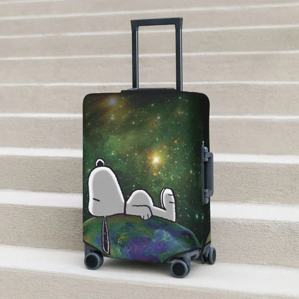 Peanuts Snoopy Spaced Out Suitcase Cover Holiday Business Strectch Luggage Case Protection