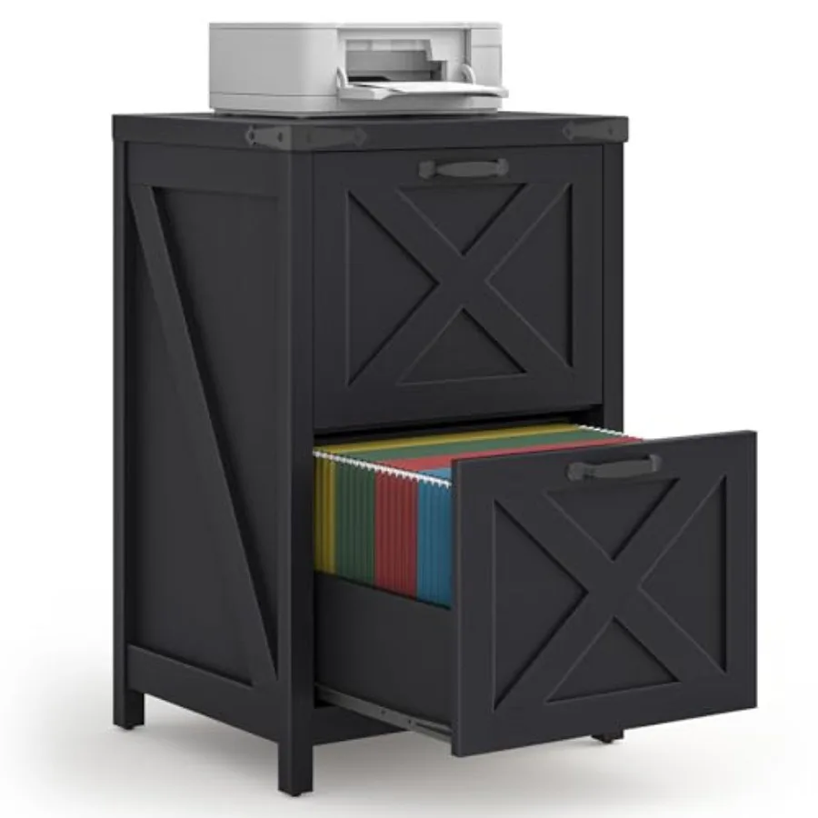 

Маленький вертикальный шкаф для документов с 2 ящиками в стиле фермерского дома, подходит для форматов Letter и A4, деревянный, для дома, под стол