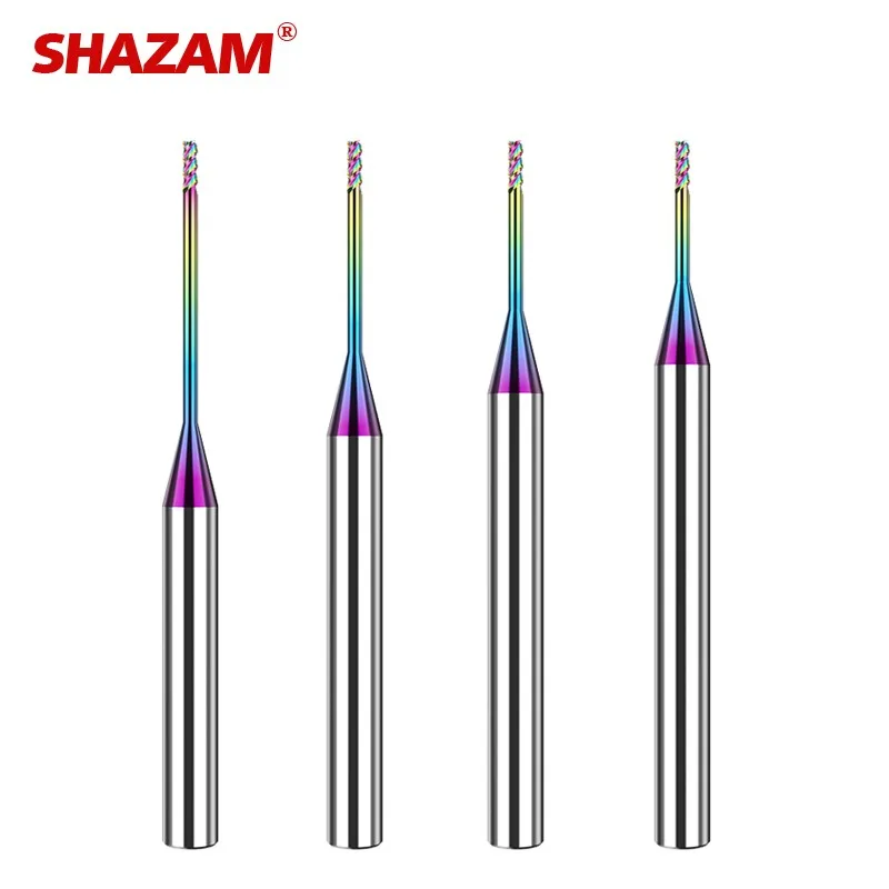 

SHAZAM Colorful Coating Tungsten Steel Carbide 3-Flute Deep Groove Milling Cutter For CNC Mechanical Aluminum Flat End Mill Tool