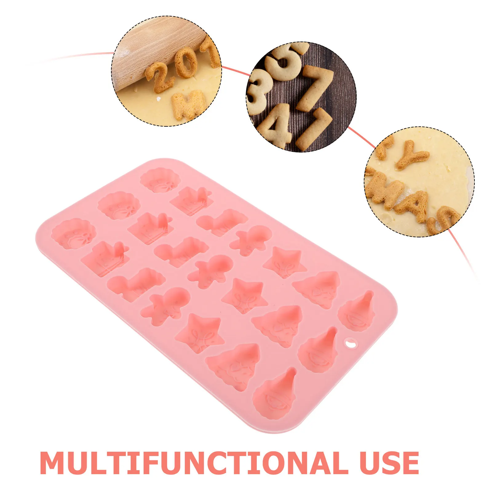 2Pcs 3D Christmas Baking Molds Set 21 Cavity Silicone Xmas Tree Santa Gingerbread Wreath Boot Mold Non-Stick Baking Tool Kit view 5