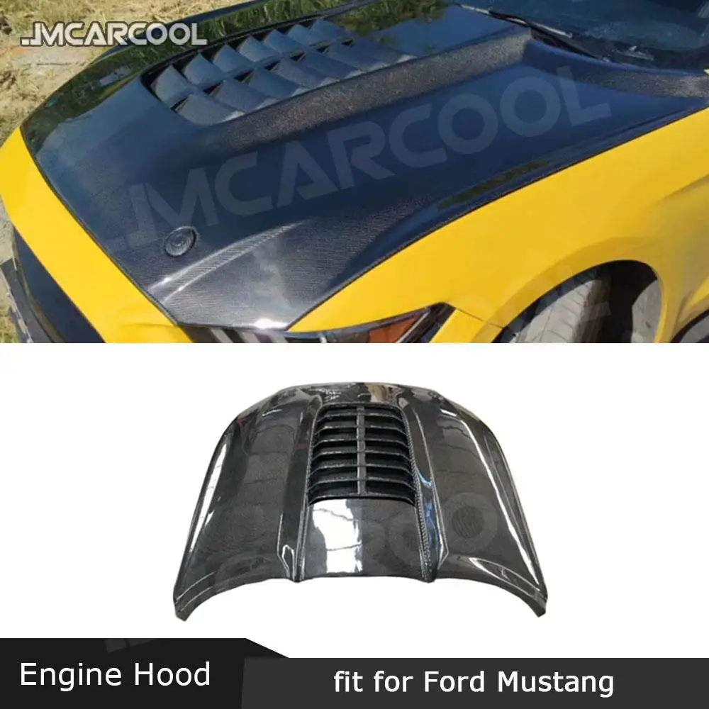 

Передняя решетка капота двигателя из углеродного волокна, крышка капота для Ford Mustang Coupe, кабриолет, 2-дверный, 2015-2017, автомобильный Стайлинг