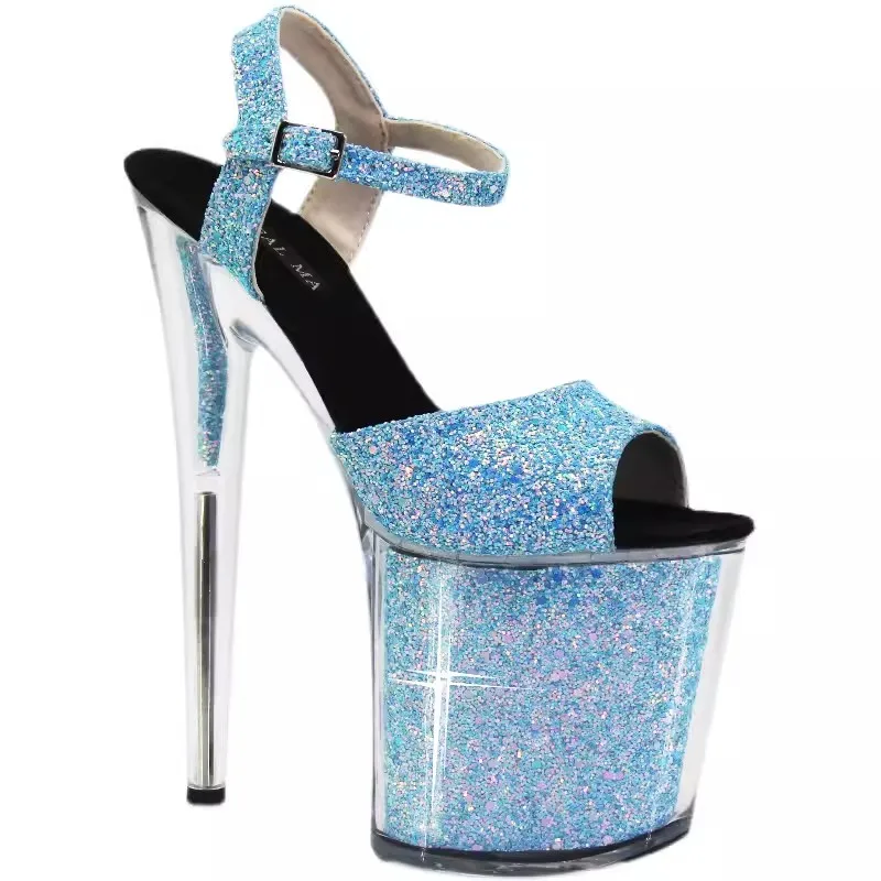 

New model runway shoes, 20CM slim heel sandals, performance nightclub steel tube dance shoes