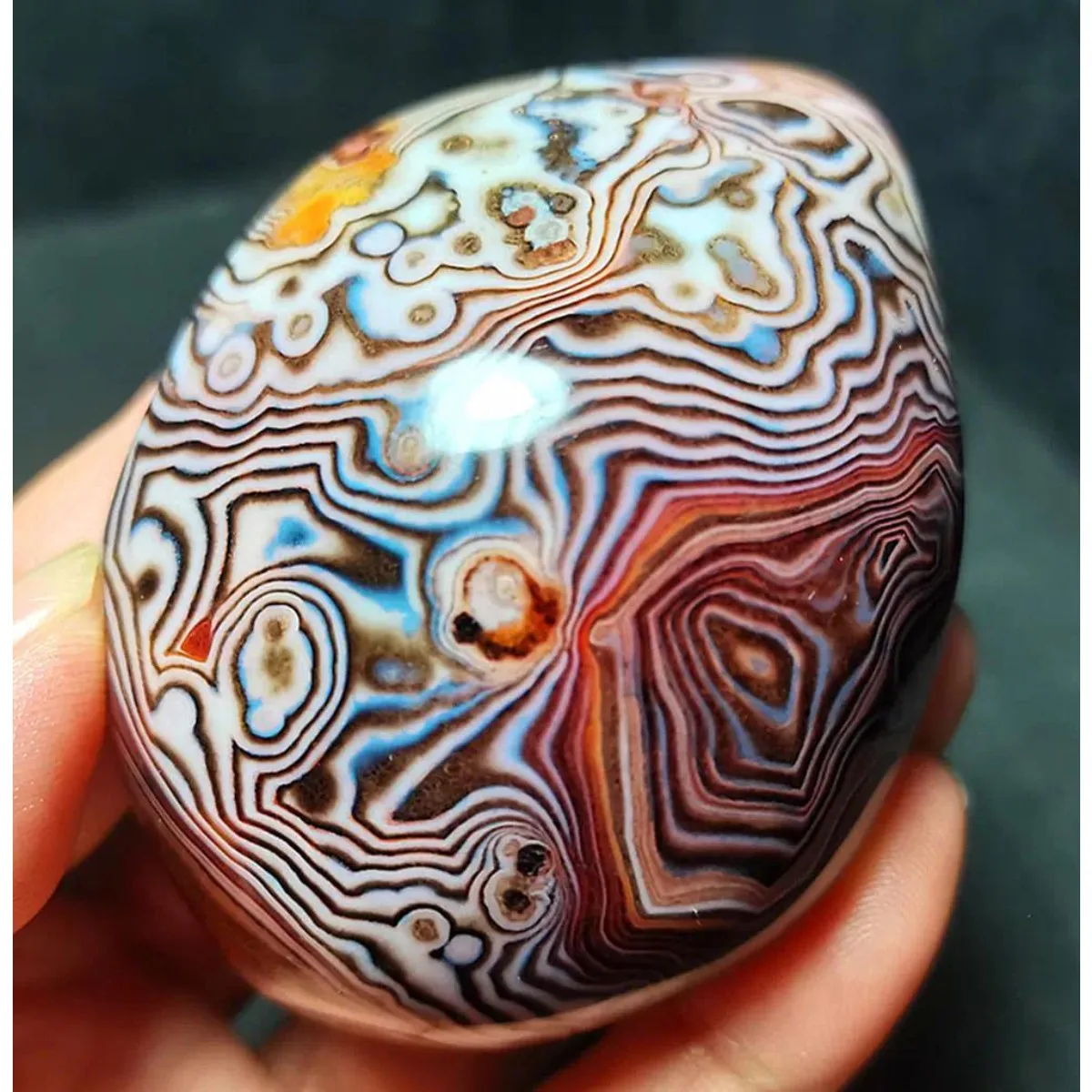 Large Banded Agate Mountain Gem, Banded Pattern, Polished Tumbled, Wire Wrapping, Natural Stone, Crystal Collection