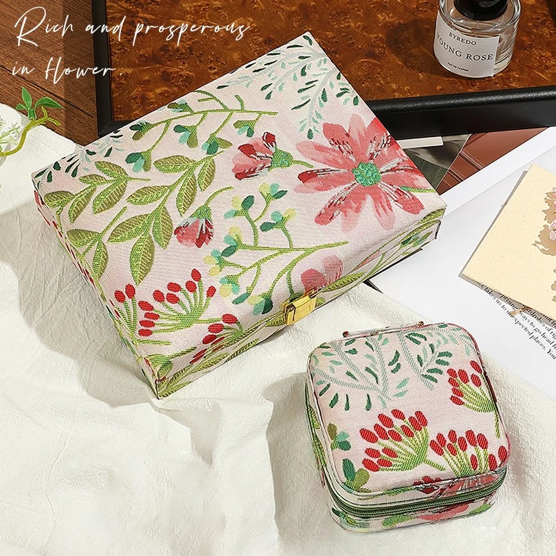 

Изысканная бархатная дорожная коробка для хранения ювелирных изделий, кольцевая коробка, флип-органайзер, портативное ожерелье, серьги, шкатулка для драгоценностей, женский подарок