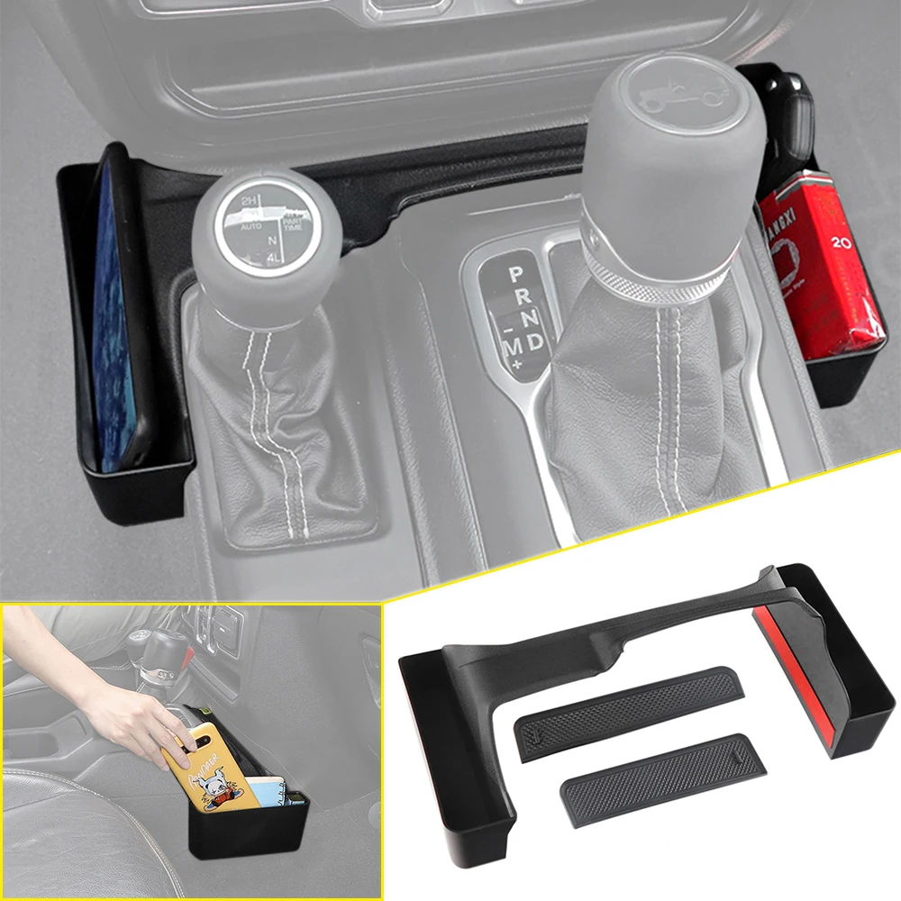 Armrest Side Storage Box Gear Shift Organizer for Jeep Wrangler JL 2018-2023 Storage Kit Interior Accessories Stowing Tidying