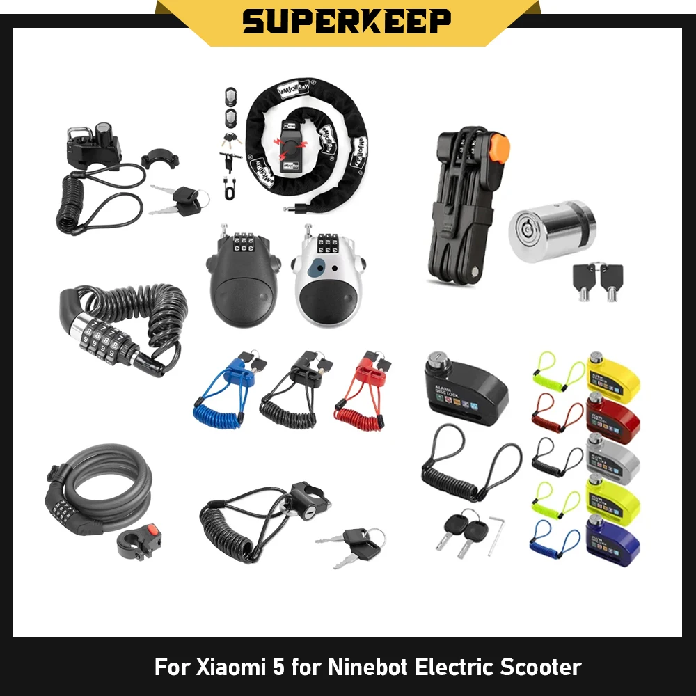 

Universal Password Lock Disc Brake Lock for Xiaomi Mi4 Mi5 for Ninebot G2 F3 E2 ZT3 Parts Electric Scooter Anti Theft Lock