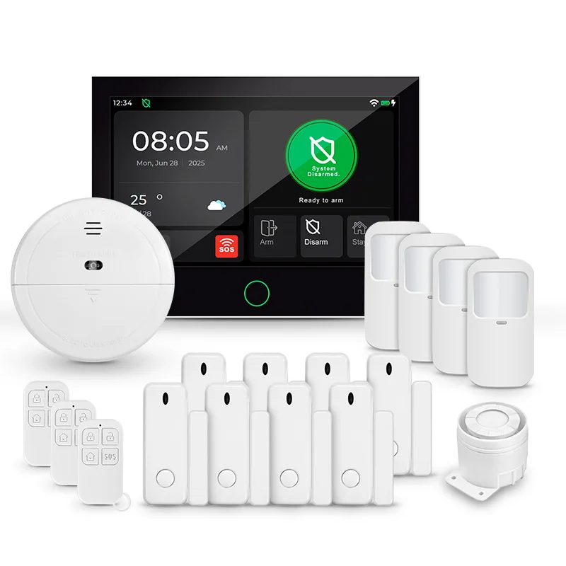 Snelle levering KERUI Tuya WiFi + 4G huisalarmsysteemsets met 7-inch touchscreen van ES Warehouse G70 alarmbeveiliging - afbeelding 2