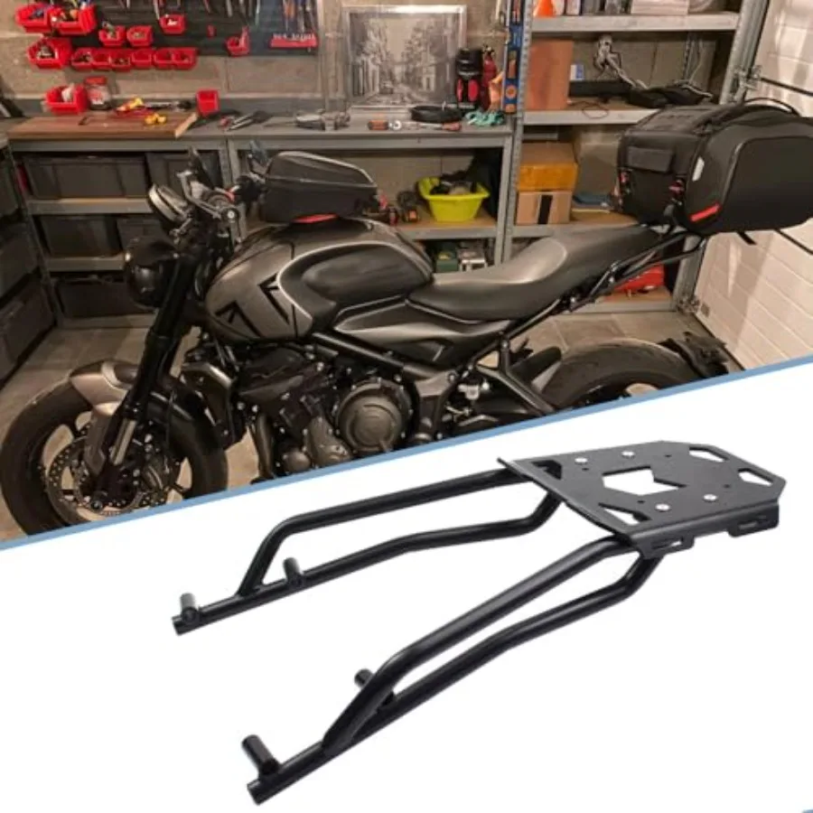 

Aluminum Motorcycle Rear Luggage Cargo Rack with Top Plate Support Bracket for Enhanced Storage Capacity and Stability on HighP