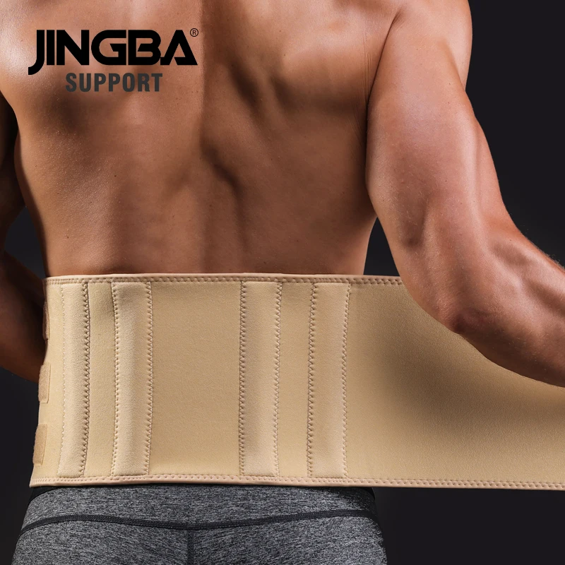 JINGBA SUPPORT Neoprene Adjustable Lumbar Spine Waist Support Protector Waist Trainer Men Waist Trimmer Sweat Belt Factory