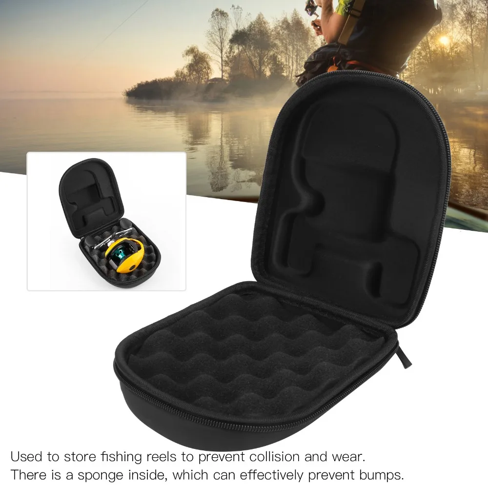 Waterproof Baitcasting Reel Case Anti-Collision Lightweight Fishing Reel Cover Black Fishing Reel Protective Case