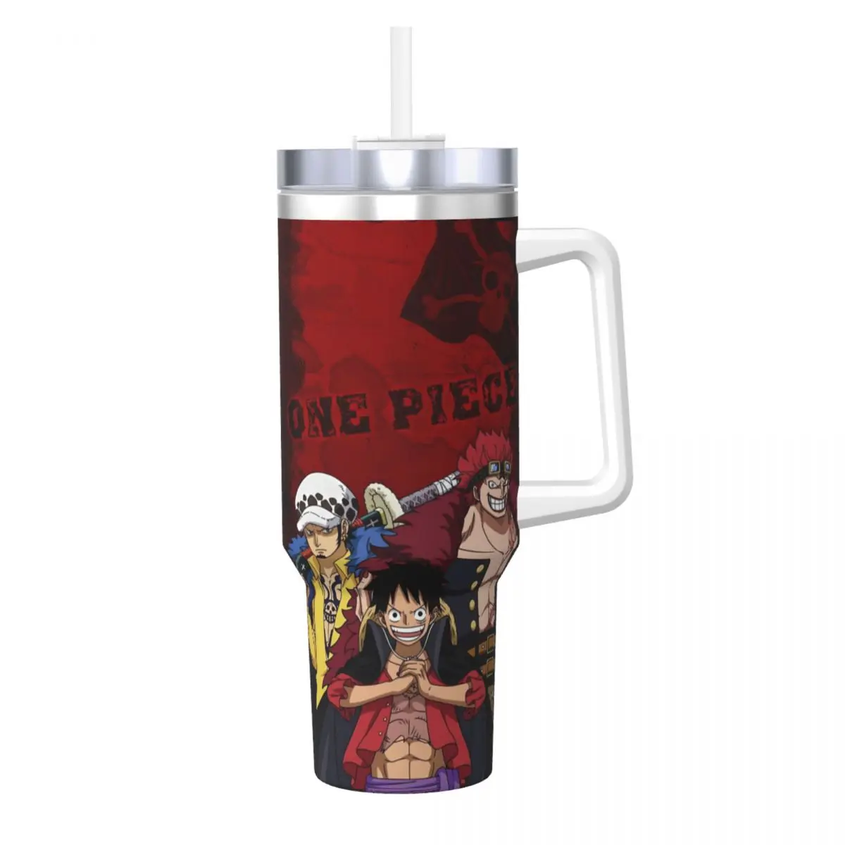 Stainless Steel Tumbler O-One Anime P-Piece Car Mugs With Straws Beach Hot Drinks Water Bottle Insulated Large Thermal Cups