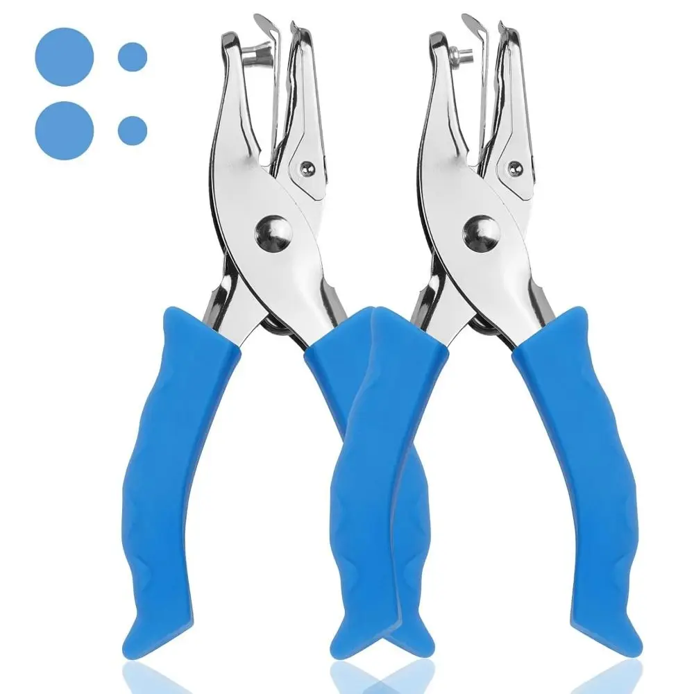 2Pcs 3/6mm Single Hole Punching Machine Creative Portable Handheld Hole Punch Non-slip Rubber Handle Punch Plier