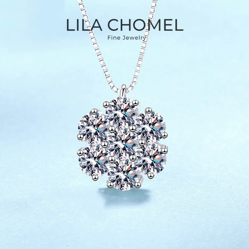 

Женские свадебные обручальные ожерелья из белого золота 18 карат 0,7/2,1 карата с муассанитом и бриллиантами, подарок на день рождения PT950, подруга, День святого Валентина