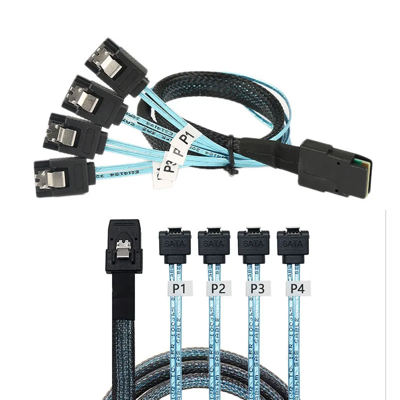 0.5m MINI SAS 36P SFF 8087 to 4 SATA3 6G Array Card 1 Change 4 Data Connection Server Cables