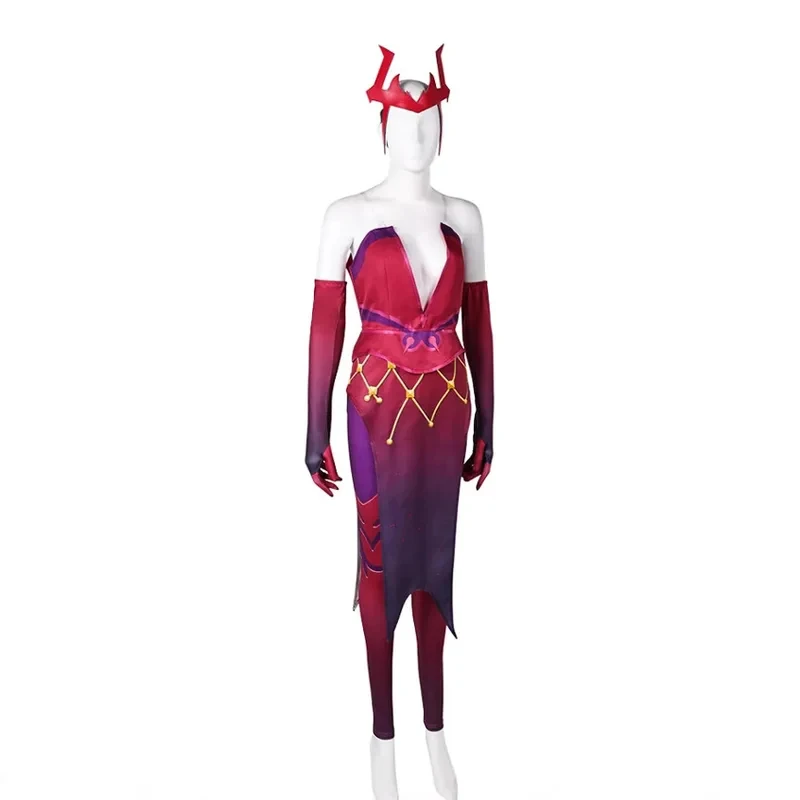 TYV55Anime Game Scarlet Cosplay Women Fantasy Red Restor Witch Costume Headwear Rivals Disguise outfits Halloween PerformanceL]]