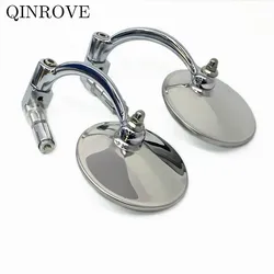 7/8'' Motorcycle Handlebar End Mirror Stainess Steel Rearview Mirror Universal For Kawasaki Vulcan s 650 NINJA YAMAHA YZF R1 R3