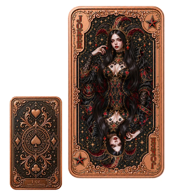 1oz .999 Feinkupferbarren Poke – Vintage Collectible Playing Cards Bewertung und Preis