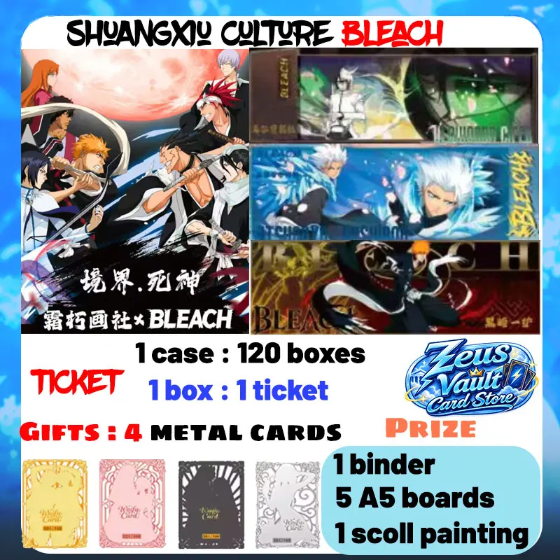 Wholesale 2026 Newest ShuangXiu Culture Bleach Crystal Tickets Japanese Anime Character Cards Children's Toys Birthday Gifts