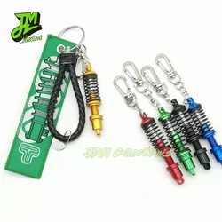 3PCS Car Shock Absorber Shape Keychain Metal Keyring Embroidery Key Ring Key Chain For TEIN Spring Auto Key Pendant Accessories