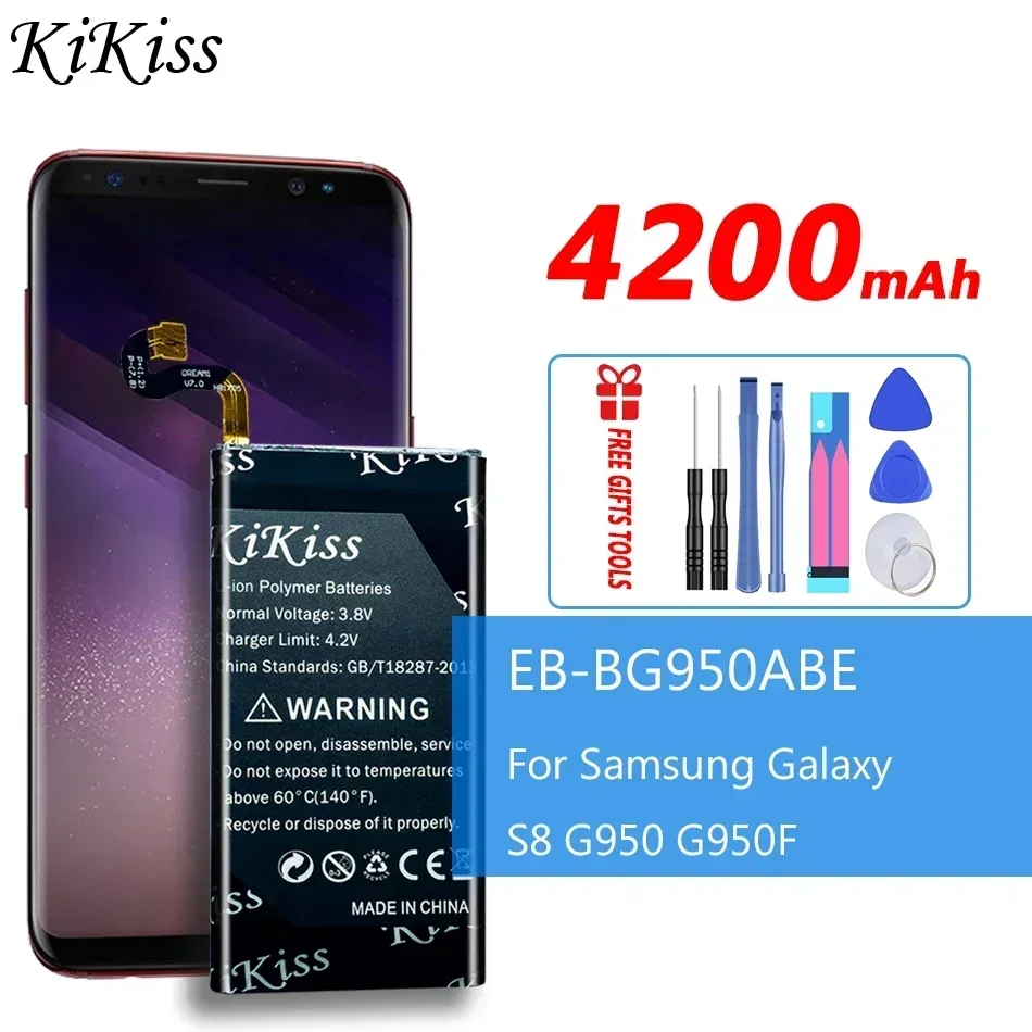 Kikiss Bateria G950 EB-BG950ABE 4200mAh Battery For Samsung Galaxy S8 SM-G9508 G9500 SM-G950U G950A G950F Replace Phone