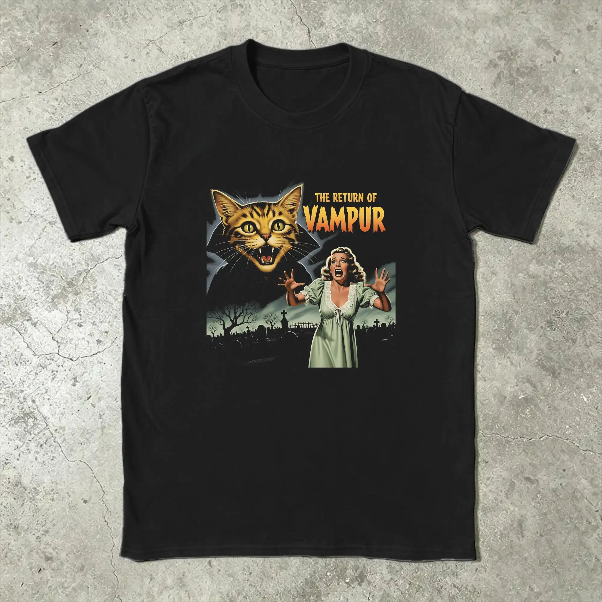 The Return of Vampurr Men T Shirts  Vintage Tee Shirt Short Sleeve Crewneck T-Shirts Pure Cotton Plus Size Clothes